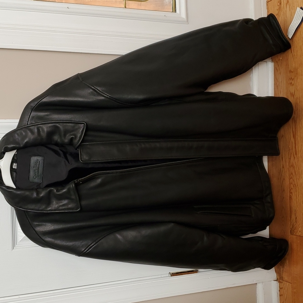 Mens club room by charter club leather boomer jacket coat xl